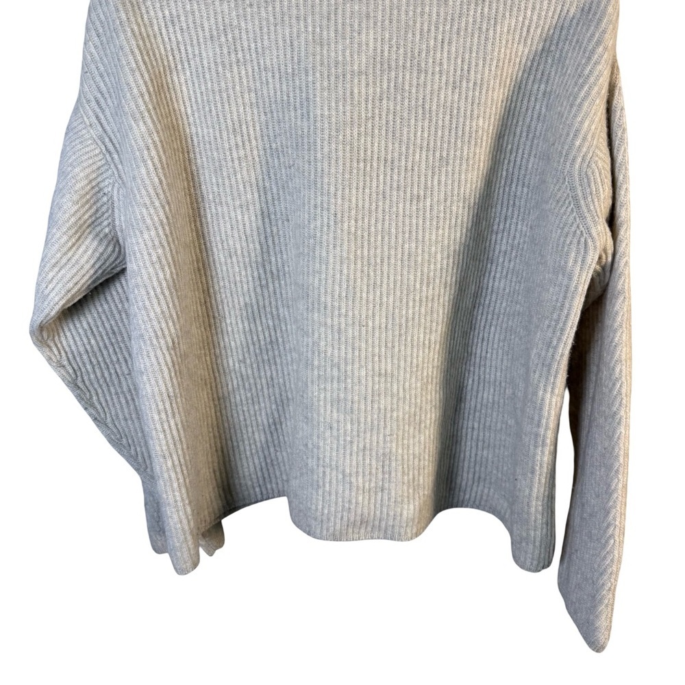 Joye + Fun Ribbed Oversized Cream Gray Cowl Neck Sweater Size M Neutral Cozy - Picture 13 of 13